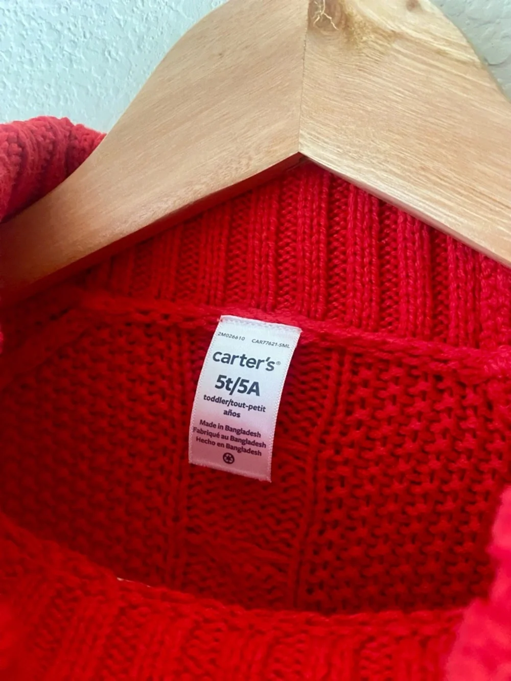 Carter’s Girl's Poncho 5T Red Sweater Chunky Cable Knit Holiday Old Money Classy